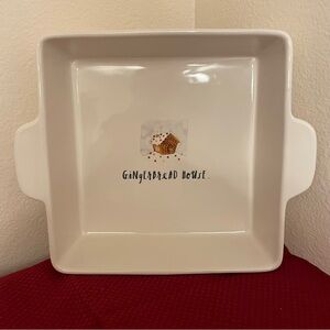 NWT Rae Dunn Gingerbread House 9x9 Baking Pan Holiday Christmas Gift Cozy
